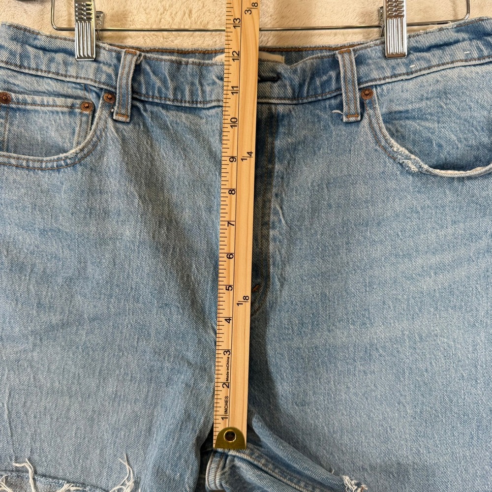 Abercrombie & Fitch 90s Straight Ultra High Rise Denim REWORKED Shorts 31 12R - Picture 10 of 12